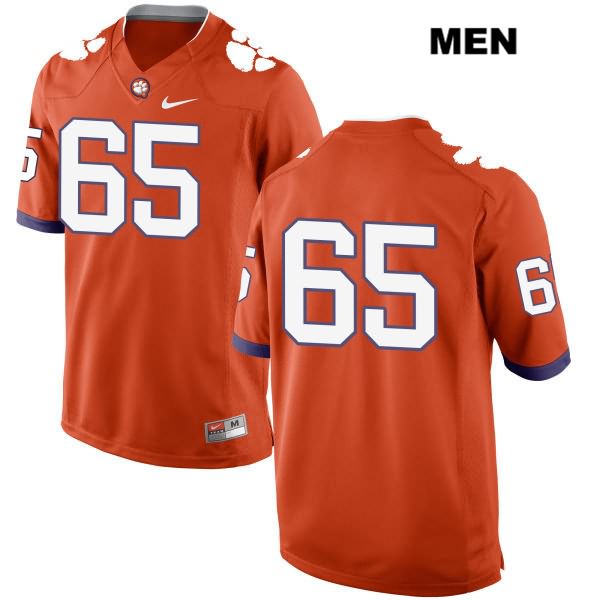 Men's Clemson Tigers #65 Matt Bockhorst Stitched Orange Authentic Nike No Name NCAA College Football Jersey JKM0446OO